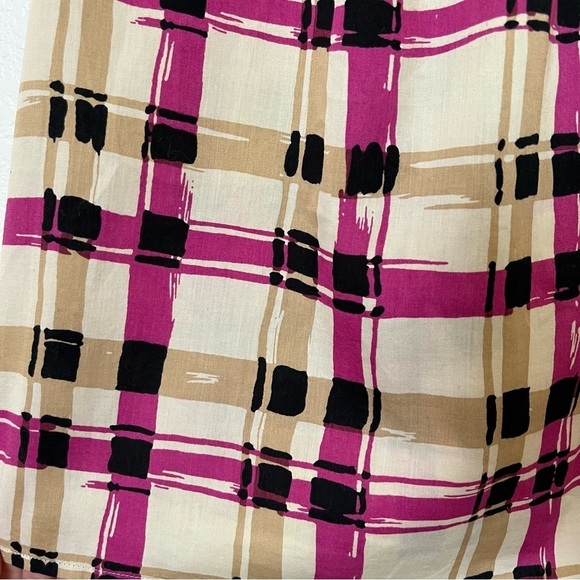 2/$30 Talbots Sleeveless Cotton Blouse Top in Pink and Tan plaid SZ 8 - Picture 3 of 8